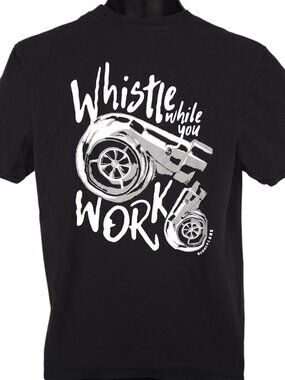 Hammer Lane T Shirt Mens Size Medium Black Whistle While You Work Mechanic
